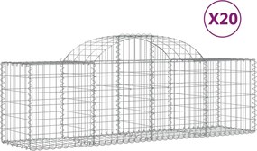 vidaXL Coșuri gabion arcuite 20 buc, 200x50x60/80 cm, fier galvanizat