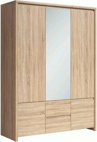 Dulap KASPIAN, stejar sonoma, PAL, cu 5 usi si 2 sertare, 154x56x211 c