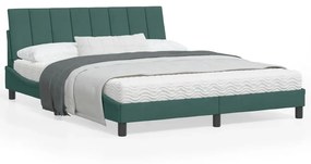 3207858 vidaXL Cadru de pat cu tăblie, verde închis, 160x200 cm, catifea