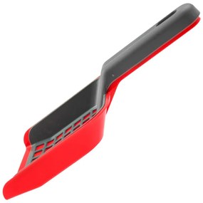 Lopatica 2 in 1 pentru animale Fackelmann 49493, Sita, 28 cm, Plastic, Rosu/gri