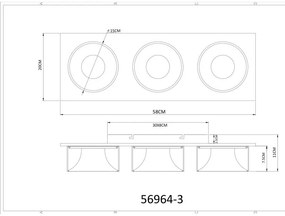 Plafoniera LED negru sampanie RAYMOND 3L