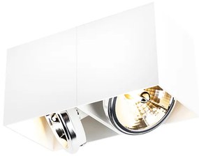 Spotlight de design alb dreptunghiular cu 2 lumini - Box