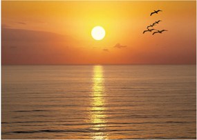 Tablou pe sticlă - Apus de soare peste ocean (70x50 cm)