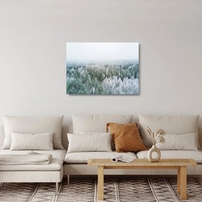 Tablou pe sticlă - Crestele munțillor înzăpezite (70x50 cm)