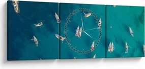 Tablou - Sailboats (cu ceas) (90x30 cm)