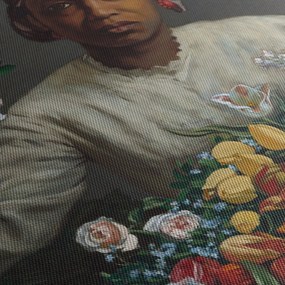 Tablou - Frédéric Bazille, Young Woman with Peonies, reproducere (70x50 cm)