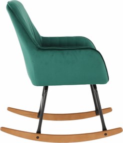 Fotoliu balansoar, catifea Velvet verde, TARAM