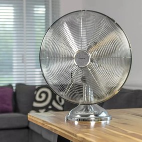 Ventilator de birou, 40 cm, Klausberg KB7538, otel, argintiu