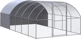 vidaXL Coteț de găini pentru exterior, 3x6x2 m, oțel zincat