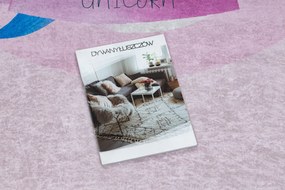 BAMBINO 2533 covor lavabil Inorog, curcubeu pentru copii anti-alunecare - roz