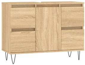 831655 vidaXL Dulap pentru baie, stejar sonoma, 80x33x60 cm, lemn compozit