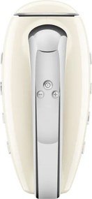 Mixer manual SMEG 50's Style HMF01CREU, 250 W, 9 viteze, Functie Turbo, Afisaj LED, Timer, Accesorii, Crem