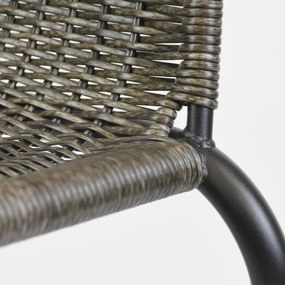 Set de scaune de grădină, stivuibile, gri închis, 2 buc