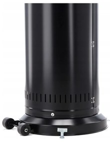 Încălzitor de terasă pe gaz cu regulator și manșon de protecție 1,8 m, negru