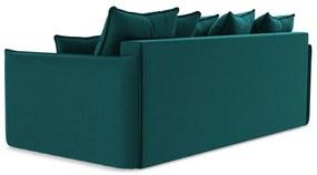 Canapea turcoaz extensibilă/cu spațiu de depozitare cu tapițerie din catifea 225 cm Hula – Makamii