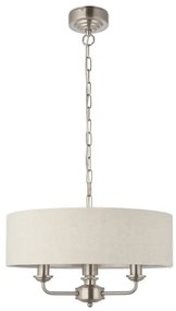 Lustră pe lanț Endon 94361 HIGHCLERE 3xE14/40W/230V bej/crom mat