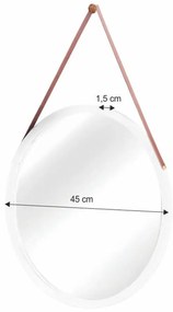 Oglindă de perete Lemi cu ramă din bambus, diametru 45 cm