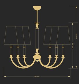Candelabru 6 brate eleganta design clasic NAPOLI