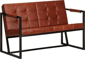 vidaXL Canapea cu 2 locuri, maro, piele naturală de capră