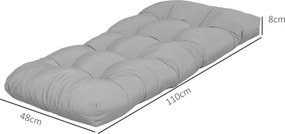 Outsunny Pernă pentru Bancă 2 Locuri pentru Interior și Exterior cu 8 Cusături pentru Scaune Canapele 110x48x8 cm Gri | Aosom Romania