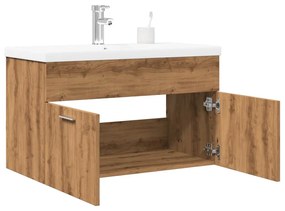 vidaXL Set mobilier de baie, 2 piese, stejar artizanal, lemn prelucrat