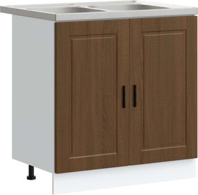 vidaXL Dulap baza chiuvetă cu ușă Porto 2 pcs Maro Lemn compozit