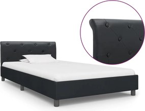 vidaXL Cadru de pat, negru, 100 x 200 cm, piele ecologică