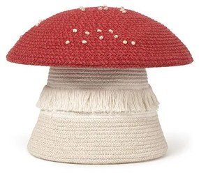 Coș de jucării pentru copii roșu-crem din material textil ø 38x33 cm Big Mushroom – Lorena Canals