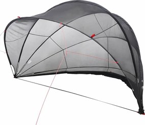 vidaXL Dom pentru piscină Manual Negru 500 x 500 x 236 cm