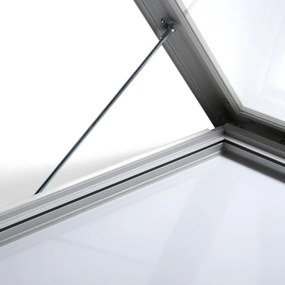 Vitrină de informare încuiată în aer liber 4 x A4 - spate din tablă, ignifugă, tip T, aluminiu