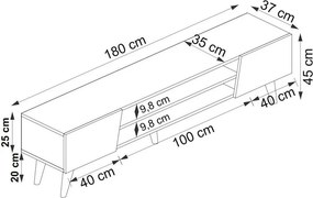 Măsuță TV Clark Walnut and Beige