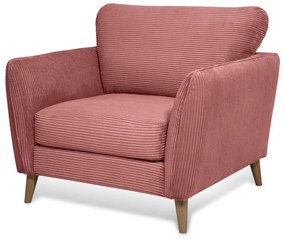 Fotoliu roz cu tapițerie din catifea reiată Paris – Scandic