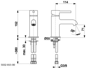 Baterie de lavoar + ventil KFA Armatura 5032-815-31 MOZA 15,2 cm auriu