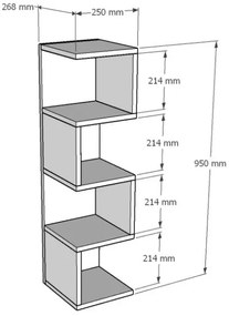 Bibliotecă ALIN 95x25 cm albă