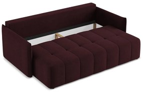 Canapea burgundy extensibilă/cu spațiu de depozitare 225 cm Moku – Makamii