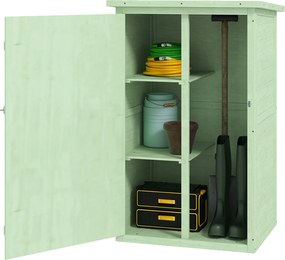 Outsunny Dulap grădină din lemn magazie pentru unelte cu raft ușă încuiabilă placă de bază acoperiș în pantă din asfalt 75 x 56 x 115 cm | Aosom Romania