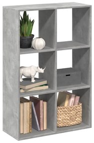 vidaXL Bibliotecă/separator cameră gri beton 69,5x29x103,5 cm lemn