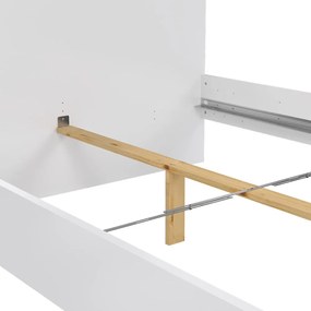 Pat matrimonial alb din placă aglomerată de lemn fără somieră 140x200 cm Naia – Tvilum