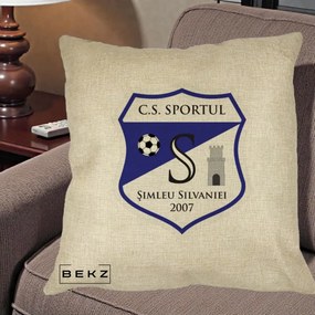 Perna Personalizata CS Sportul Simleu Silvaniei 2007, 40x40 cm, Crem, Husa Detasabila, Perna Inclusa, BEKZ®