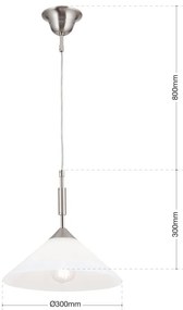 Lustra, Pendul realizat manual ARTDESIGN 30cm, crom satinat/ alb opac