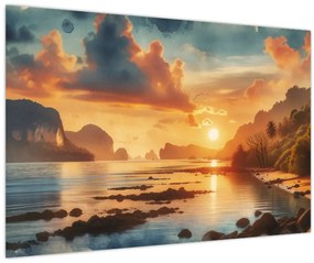 Tablou - Priveliște de pe plajă (90x60 cm)