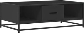 vidaXL Măsuță de cafea, negru, 100x57x35 cm, lemn prelucrat și metal