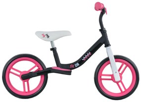 Bicicleta pedagogica fara pedale pentru copii NOVOKIDS™ Ziggy , roti 12" inch, 3-5 ani, Maxim 25 kg, Cadru metalic, Roti din spuma, Roz