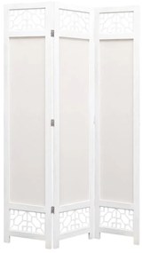 284187 vidaXL Paravan de cameră cu 3 panouri, crem, 105 x 165 cm, textil