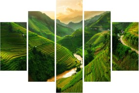 Tablou - Terase de orez Mu Cang Chai (150x105 cm)