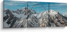Tablou cu vârfuri înzăpeziți, Fiordland (cu ceas) (90x30 cm)