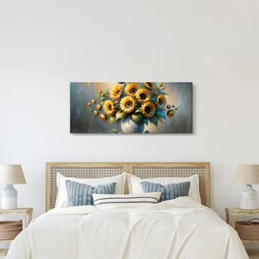 Tablou – Vază cu floarea-soarelui (120x50 cm)