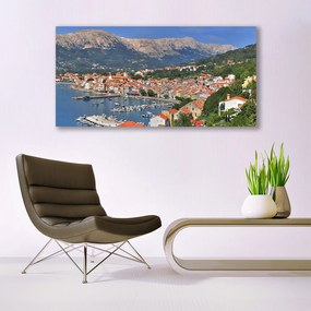 Tablou pe panza canvas Mountain City Sea Peisaj Multi