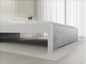 Pat de o persoana IKAROS 120 x 200 cm, beton/alb Saltele: Cu saltele Coco Maxi 20 cm, Somiera pat: Cu lamele drepte