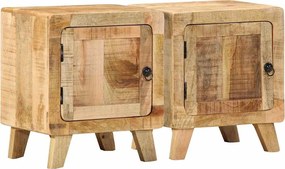 vidaXL Noptiera 2 buc 40x32x46 cm Lemn masiv Mango brut